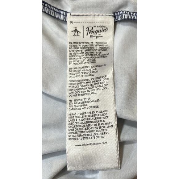 Penguin Men’s Golf Polo Blue Geometric Stretch‎ Performance 2X Beach Scene - Picture 5 of 7